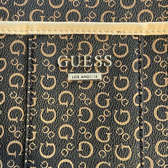 Guess McGill Mini Crossbody Bag Womens Dark Brown PVC Preppy Y2K Handbag Purse - Picture 4 of 12